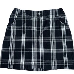 Y2K Hollister Plaid Mini Skirt Womens teens M black White High-Rise bottom